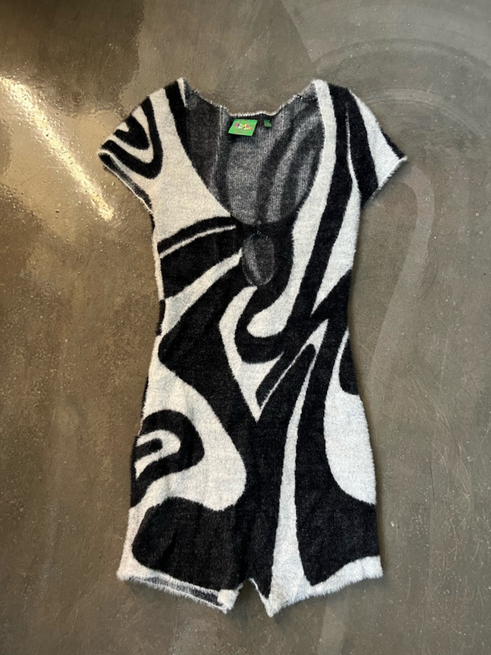 Jaded London Black & White Swirl Knit Romper